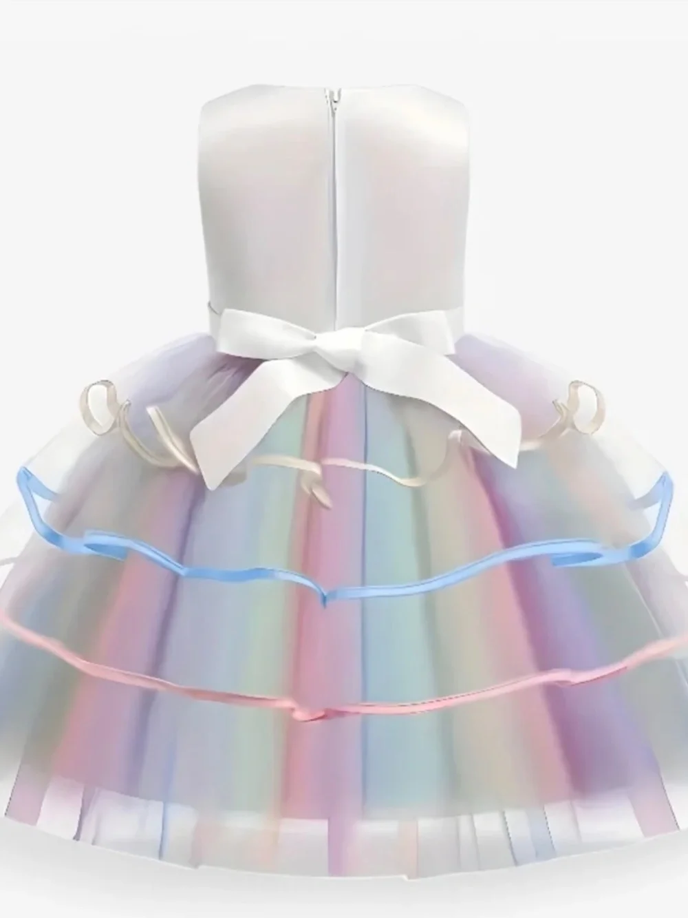 Beautiful Unicorn Princess Dress – With Flowers and Colorful Tulle